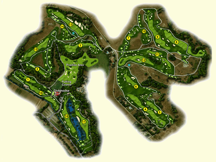 Karte Parco di Roma Golf e Country Club